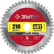 Диск пильный по дереву ЗУБР Чистый рез 210х30/20мм, 48T