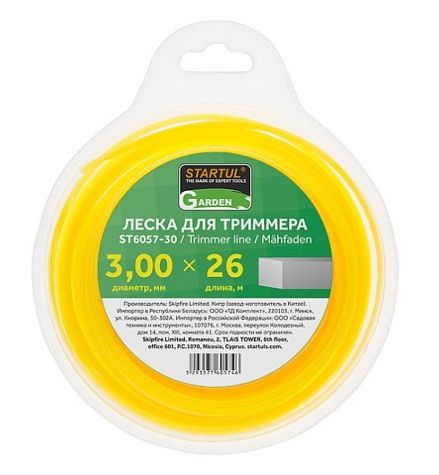 Леска STARTUL ST6057-30 (ф 3.0 мм х 26 м, квадратн. сеч.)